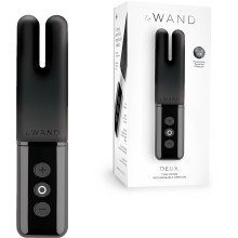 Двухмоторный вибратор для клитора класса люкс «Le Wand Deux» с мягкими ушками, темный графит, Le Wand LW-014-BLK, цвет Черный, длина 11.6 см.