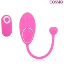 Виброяйцо ребристое из силикона на пульте ДУ, цвет розовый, Cosmo CSM-23143, бренд Bior Toys, длина 7.3 см.