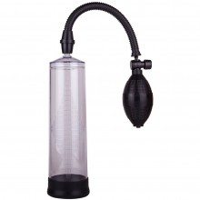 Вакуумная помпа для мужчин с грушей, цвет прозрачный, Джага-Джага 800-05 BX DD, из материала пластик АБС, длина 25 см.