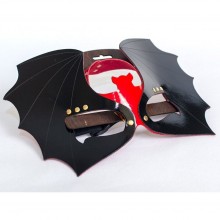 Кожаная маска «Летучая Мышь» с золотыми заклепками, цвет черный, Sitabella 4060-21, бренд СК-Визит