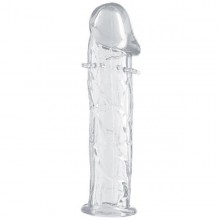 Гелевая насадка с усиками под головкой, цвет прозрачный, Toyfa 818032-1, длина 12.5 см.