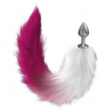 Анальная пробка с длинным розовым хвостом «Diamond Starlit Pink, рабочая длина 8.1 см, Lola Games 4020-02lola, из материала металл, длина 38 см., со скидкой