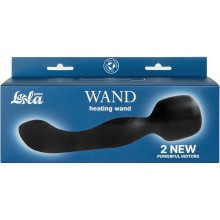 Черный перезаряжаемый двусторонний вонд «Heating Wand Black» с эффектом нагревания, Lola Games 1018-01lola, длина 22 см.