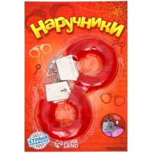 Красные плюшевые наручники с ключиками, Сима-ленд 329103, цвет красный