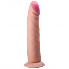 Телесный рельефный фаллоимитатор на присоске, рабочая длина 19.5 см, LoveToy 818500, бренд LoveToy А-Полимер, длина 21 см.