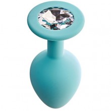 Анальная пробка из силикона с прозрачным кристаллом «Gamma», размер S, Le frivole 06134S, длина 7.2 см.