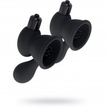 Вибромассажеры для сосков «TOYFA», черные, диаметр 2.7 см, 889010, цвет черный, длина 10.5 см.