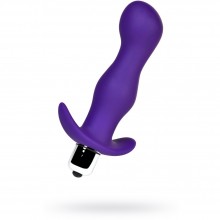 Анальная силиконовая пробка с вибрацией «A-Toys by TOYFA» размера M, влагостойкая, фиолетовая, длина 12.9 см, диаметр 3 см, 761314, цвет фиолетовый, длина 12.9 см.