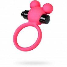 Виброкольцо эрекционное с ушками на пенис «A-Toys by TOYFA», силиконовое, розовое, диаметр 3.1 см, 768019, длина 6.9 см.