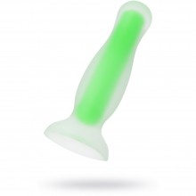 Светящаяся в темноте зеленая анальная пробка «Beyond by Toyfa Mortimer Glow», водонепроницаемая, силикон, длина 12.5 см, диаметр 3.5 см, 873006, цвет зеленый, длина 12.5 см.