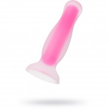 Анальная силиконовая втулка светящаяся в темноте «Beyond by Toyfa Cain Glow», розовая, длина 10 см, диаметр 3 см, 873013, цвет розовый, длина 10 см.