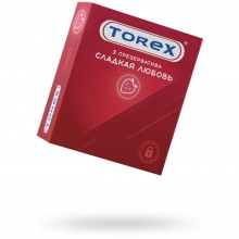 Презервативы «Torex сладкая любовь №3» с ароматом клубники, латекс, 3 шт, 00907, длина 18 см.