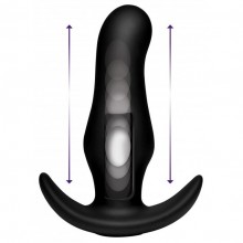 Черный массажер простаты «Thumping 7X» с вибрацией и пультом ДУ, длина 13.3 см.