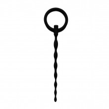 Черный уретральный плаг «Sinner Gear» из силикона, рабочая длина 12 см, диаметр 0.5 см, SIN093, длина 16 см.