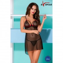 Сексуальная полупрозрачная сорочка «Cyra», черная, размер S/M, Avanua 05039 S/M