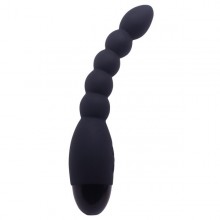 Перезаряжаемый анальный вибростимулятор «Lover's Beads» с 10 режимами вибрации, черный, рабочая длина 12 см, Aphrodisia 174211blackHW, из материала Силикон, длина 19 см.