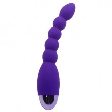 Перезаряжаемый фиолетовый анальный вибростимулятор «Lover's Beads», рабочая длина 12 см, Aphrodisia 174211purpleHW, длина 19 см., со скидкой