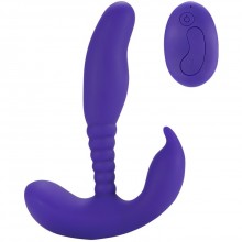 Многофункциональный стимулятор простаты «Remote Control Anal Pleasure Vibrating Prostate Stimulator Purple», с 10 режимами вибрации, на пульте управления, цвет фиолетовый, от Aphrodisia 182018PurpleHW, длина 13.5 см.