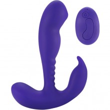 Оригинальный тройного действия стимулятор простаты «Remote Control Prostate Stimulator with Rolling Ball Purple». с 10 режимами вибрации и 5 режимами пульсации, цвет фиолетовый, от Aphrodisia 182019PurpleHW, из материала Силикон, длина 12 см.
