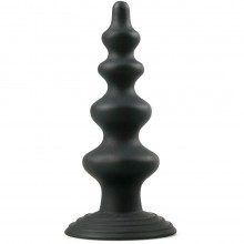 Черная анальная елочка «Easytoys Beaded Cone», рабочая длина 11 см, минимальный диаметр 0.8 см, EDC Collections ET350BLK, из материала Силикон, длина 14 см.