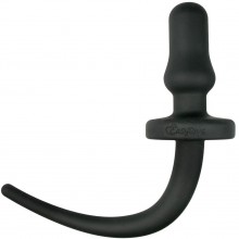 Анальная пробка большая «Easytoys Dog Tail Plug Thumpy», черная, рабочая длина 10.3 см, EDC Collections ET323BLK, длина 12.5 см.