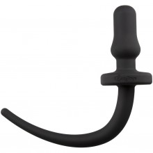 Маленькая анальная пробка с силиконовым хвостиком Easytoys «Dog Tail Plug Thumpy», черная, рабочая длина 6.9 см, EDC Collections ET324BLK, коллекция Easy Toys, длина 8.5 см.