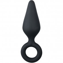 Анальный черный стимулятор «Easytoys Black Buttplug» с кольцом для извлечения, длина 15 см, диаметр 4.5 см, EDC Collections ET216BLK, из материала Силикон, коллекция Easy Toys, длина 15 см.