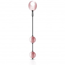 Розовые металлические вагинальные шарики «Rosy Gold Nouveau Ben Wa Balls» от EDC Collections, RG004, цвет розовый, длина 9.5 см.