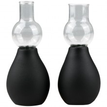 Набор вакуумных стимуляторов для груди Easytoys «Black Nipple Sucker Set», черный, EDC Collections ET252BLK, из материала Пластик АБС, длина 6.2 см.