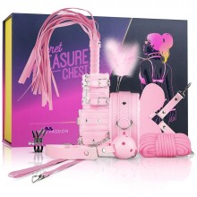 Нежно-розовый набор для бондажа из экокожи «Secret Pleasure Chest Pink Pleasure», EDC Collections LBX404, из материала экокожа, длина 1 см.