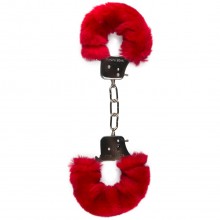 Наручники с красным мехом «Easytoys Furry Handcuffs», EDC Collections ET258RED, длина 28 см.