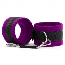 Фиолетовые наручники «My Rules» из приятного на ощупь бархата с элементами серебристой фурнитуры, длина 12 см.