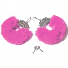 Наручники «Be mine» с пушистым розовым мехом, Le frivole 04997, цвет розовый