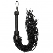 Черная многохвостая плетеная плеть «Leather Barbed Wire Flogger», общая длина 77 см, Shots media PAI008BLK, из материала Кожа, длина 77 см.