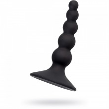 Черная силиконовая анальная втулка-елочка «Bootes», рабочая длина 7.5 см, POPO Pleasure by TOYFA 731434, цвет черный, длина 10 см.
