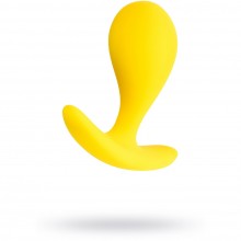 Желтая силиконовая анальная втулка «Blob» с ограничителем, длина 5.5 см.