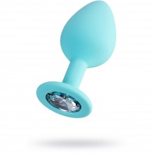 Силиконовая анальная втулка «ToDo by Toyfa Brilliant», водонепроницаемая, силикон, рабочая длина 7 см, Toyfa 357033, цвет голубой, длина 8 см.