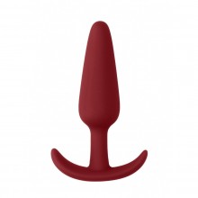 Красная силиконовая анальная пробка для ношения «Slim Butt Plug», длина 8.3 см.