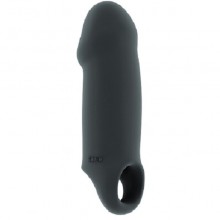 Увеличивающая насадка на пенис закрытого типа «No.37 Stretchy Thick Penis Extension», серая, внутренняя длина 11.7 см, Shots SON037GRY, коллекция SONO, цвет Серый, длина 15.2 см.