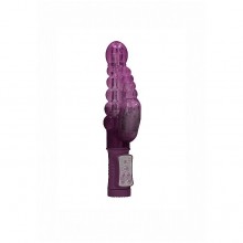Фиолетовый вибратор-кролик «Rotating Bubbles» с функцией ротации, рабочая длина 11 см, Shots SHTO006PUR, бренд Shots Media, из материала TPE, длина 23.2 см.