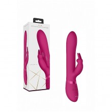Вибромассажер «Amoris» со стимулирующими бусинами и функцией «мгновенный оргазм», розовый, рабочая длина 13.5 см, Shots VIVE020PNK, бренд Shots Media, длина 23 см.