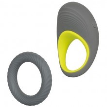 Набор серых эрекционных колец «Link Up Edge», внутренний диаметр 3.75 см, California Exotic Novelties SE-1350-00-3, длина 9 см.