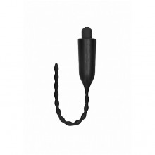 Стимулятор уретры с вибрацией и электростимуляцией «Electro shock Urethral Sounding Plug», черный, Shots Media ELC021BLK, коллекция ElectroShock by Shots, длина 29.5 см.