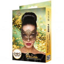 Женская карнавальная маска «Фейт» золотого цвета