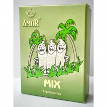 Набор из трех разных презервативов «Amor Яркая Линия MIX №3», 3 шт., 9855AM