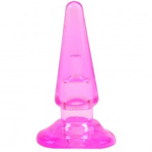 Розовая анальная втулка «Sassy anal plug 4» с ограничителем, длина 10.4 см.