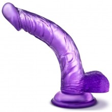 Фиолетовый фаллоимитатор реалистичной формы «Sweet n Hard 7» с присоской и мошонкой, общая длина 21.6 см, Blush novelties BL-16491, из материала ПВХ, длина 21.6 см.