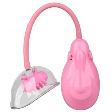 Розовая вакуумная помпа «Vibrating Vagina Pump» с вибрацией для влагалища, Dream toys, 21421, из материала TPE, длина 12.5 см.