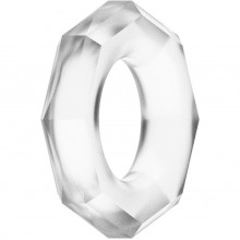 Прозрачное эрекционное кольцо с гранями «POWER PLUS Cockring», усилит эрекцию, продлит момент удовольствия, выполнен из прочного, прозрачного эластомера, от Lovetoy LV1434 clear, диаметр 4.4 см.
