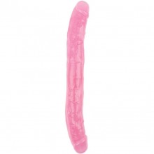 Розовый двусторонний фаллоимитатор «Hi Rubber 12.8 Inch Dildo», длина 32.5 см.